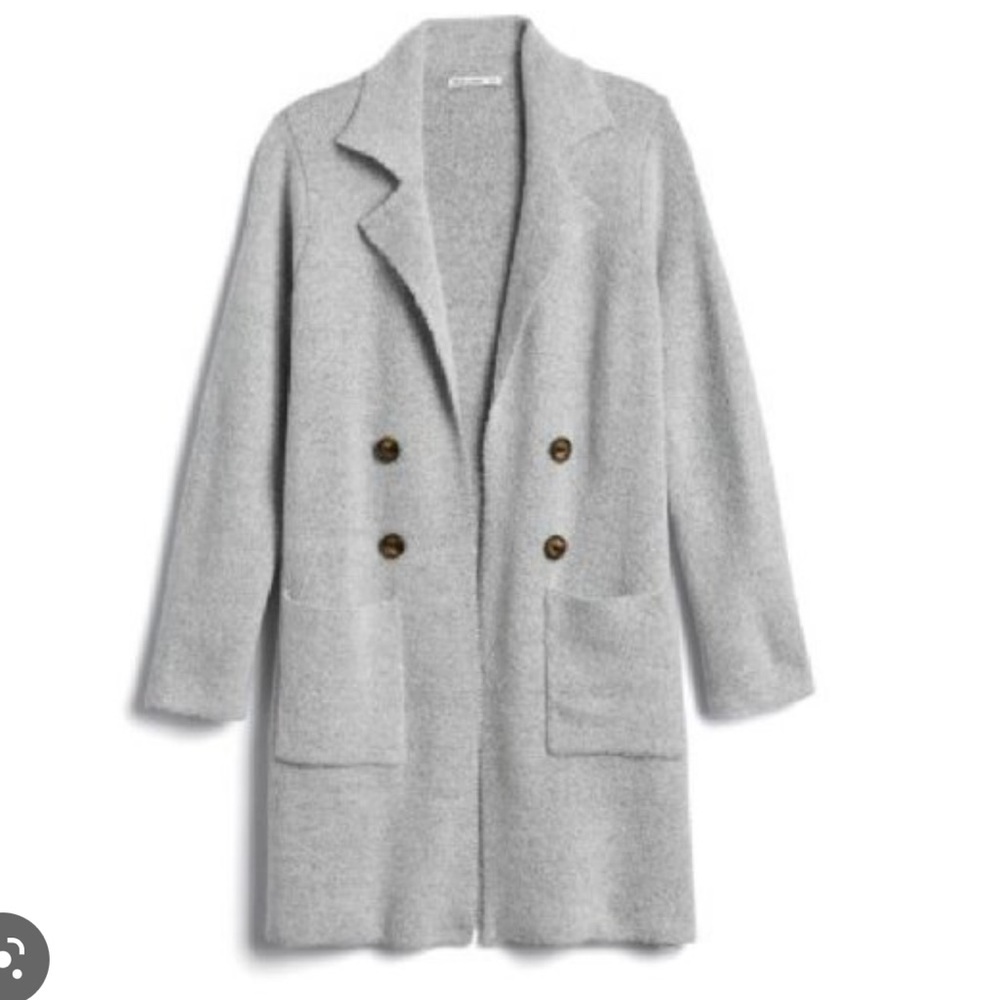 Pink Clover SOFT Hayley Double Pocket Coatigan in Grey Size M